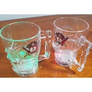 Disney  Mickey Mouse Pirates of the Caribbean Clear Skull Cups Twinkle Lights